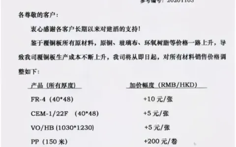 巨头提价！PCB关键材料第五轮涨价，核心概念股出炉（名单）-pcb板材价格走势